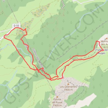 Trace GPS Glières - Montagne des Auges, itinéraire, parcours