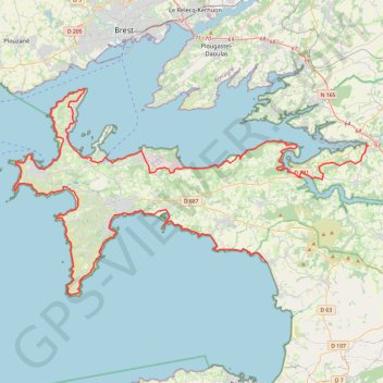 Trace GPS Tour de la presqu'île de Crozon, itinéraire, parcours