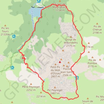 Trace GPS Le tour du Pic du Midi d'Ossau, itinéraire, parcours