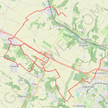 Trace GPS Entre la Viosne et L'aubette, itinéraire, parcours