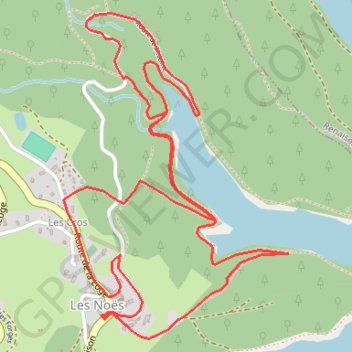 Trace GPS Le plan d'eau du Barrage du Rouchain et l'Avoine - Les Noës, itinéraire, parcours