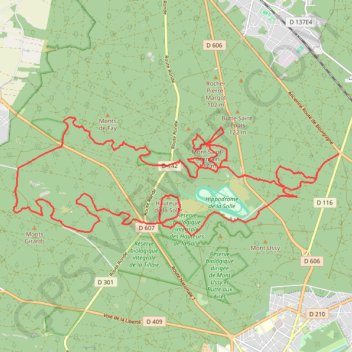 Trace GPS Fontainebleau Rocher Cuvier Chatillon, itinéraire, parcours