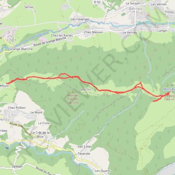 Trace GPS Mont Baron, itinéraire, parcours