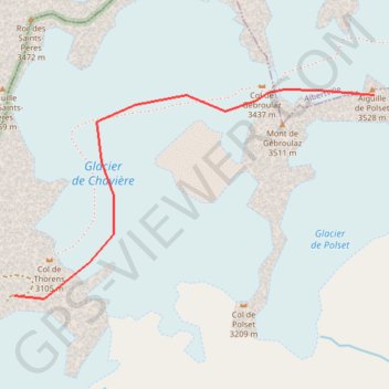 Trace GPS L'aiguille de Polset - Val Thorens, itinéraire, parcours