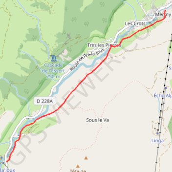 Trace GPS BDD LINGA PRE LA JOUX.kmz, itinéraire, parcours
