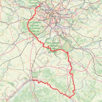 Trace GPS Cergy-Orléans, itinéraire, parcours