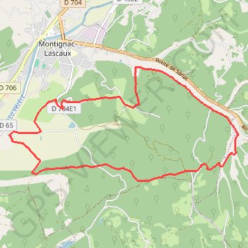 Trace GPS Montignac - Bois de la Saladis, itinéraire, parcours