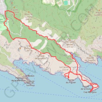 Trace GPS Calanques - Cap Morgiou, itinéraire, parcours