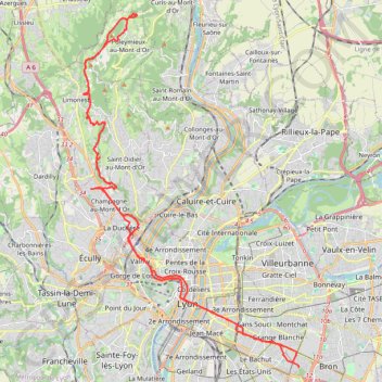 Trace GPS De Bron à Poleymieux-au-Mont-d'Or, itinéraire, parcours