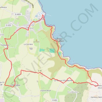 Trace GPS Omonville-la-Rogue (50440), itinéraire, parcours