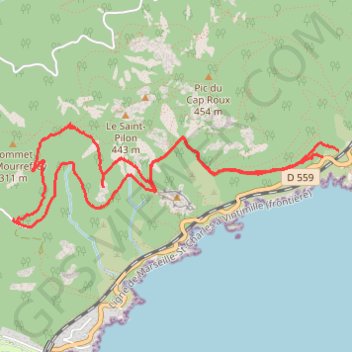 Trace GPS Tour du cap roux, itinéraire, parcours