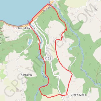 Trace GPS Circuit du Roscoat au Yar, itinéraire, parcours