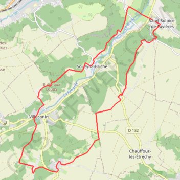 Trace GPS Saint Sulpice boucle Villeconin, itinéraire, parcours