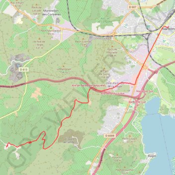 Trace GPS Narbonne-Fondfroide, itinéraire, parcours