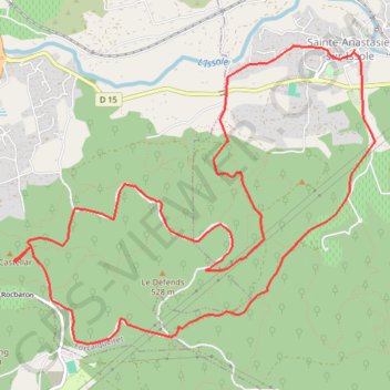 Trace GPS Sainte Anastasie plateau des Thémes, itinéraire, parcours