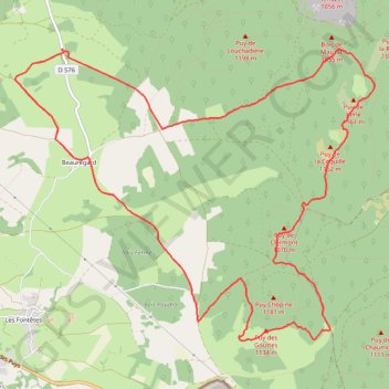 Trace GPS ITI0003 septbre-MNT, itinéraire, parcours