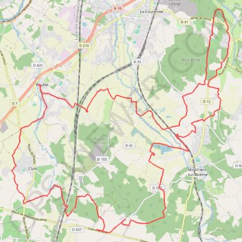 Trace GPS Roullet 44 kms, itinéraire, parcours
