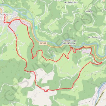 Trace GPS Les Sauvages, itinéraire, parcours