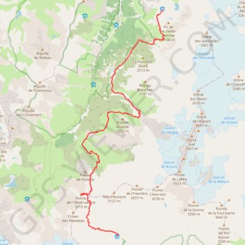 Trace GPS Tour des Glaciers de la Vanoise - Refuge du Fond d'Aussois - Refuge de la Valette, itinéraire, parcours