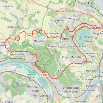 Trace GPS Hautil-Vaux-Evecquemont-Tessancourt, itinéraire, parcours