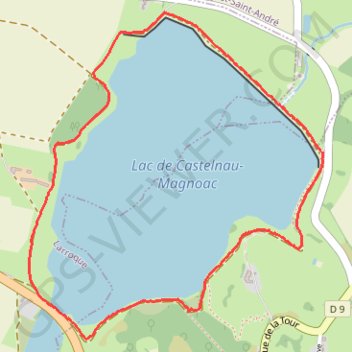 Trace GPS lac de la geze castelnau magnoac, itinéraire, parcours