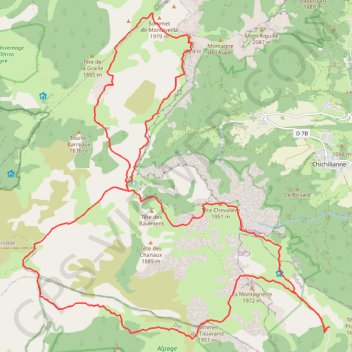 Trace GPS Combau - Pas de l'Aiguille - Les Aiguillettes - Pas de l'Aiguille - Croix du Lautaret, itinéraire, parcours