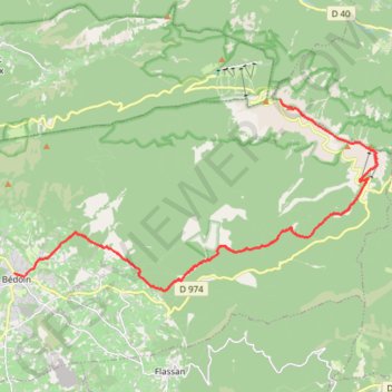 Trace GPS Descente roulante du Ventoux coté SUD, itinéraire, parcours