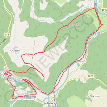 Trace GPS Marche à Blesle, itinéraire, parcours