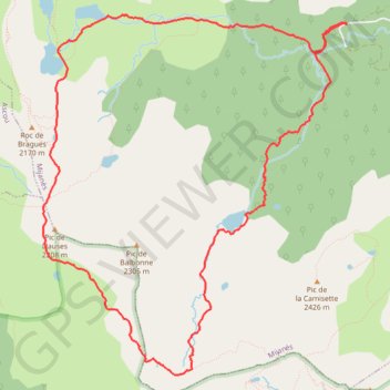 Trace GPS Étangs de Rabassoles et de Balbonne par le col de l'Egue, itinéraire, parcours