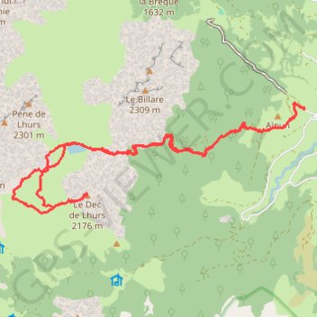 Trace GPS Dec de Lhurs depuis Anapia, itinéraire, parcours