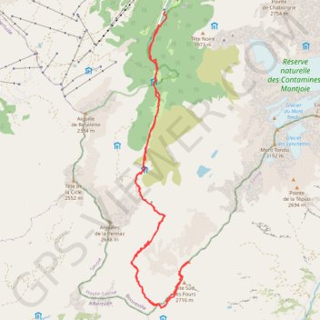 Trace GPS Tête Nord des Fours depuis Notre-Dame de la Gorge, itinéraire, parcours