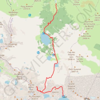 Trace GPS Pic des Spijeoles, itinéraire, parcours