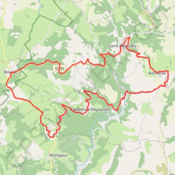 Trace GPS De Saint-Beauzély à Castelnau-Pégayrols, itinéraire, parcours