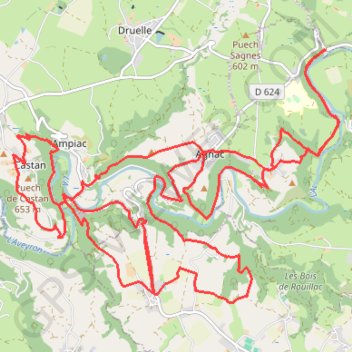 Trace GPS Aux portes de Rodez, itinéraire, parcours