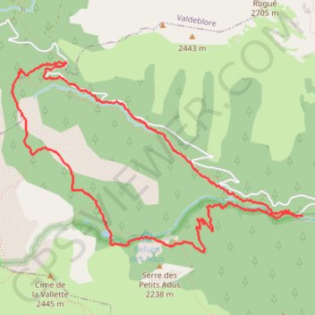 Trace GPS Le lac des Adus, itinéraire, parcours