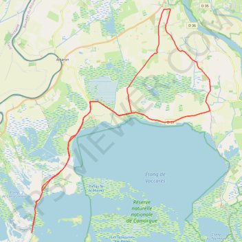 Trace GPS Découverte de l'étang de Vaccares, itinéraire, parcours