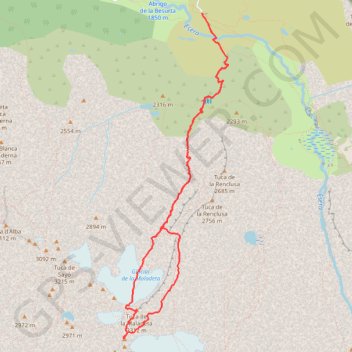 Trace GPS Maladeta Oriental (3.308m) y pico Abadías (3.27, itinéraire, parcours