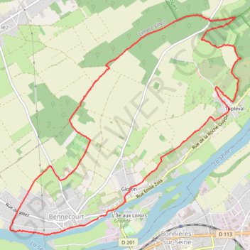 Trace GPS Coteaux de la Seine, itinéraire, parcours