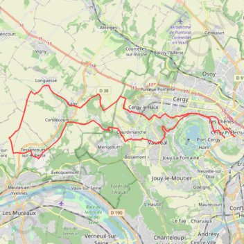Trace GPS Chaussée Brunehaut ou de Vigny, itinéraire, parcours