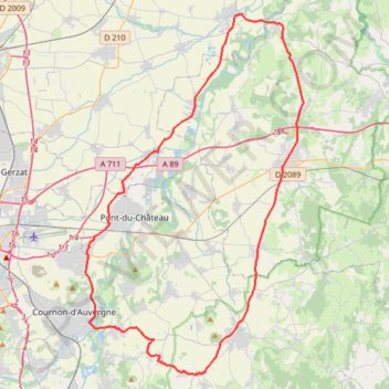 Trace GPS Faille de Limage - Cournon-d'Auvergne, itinéraire, parcours