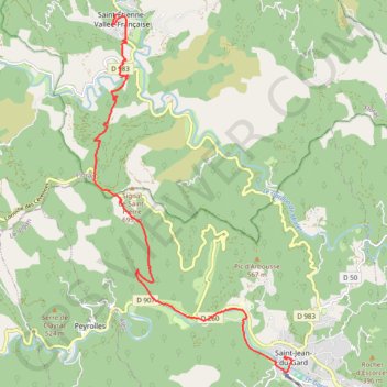 Trace GPS Chemin de Stevenson Sud étape 6, itinéraire, parcours