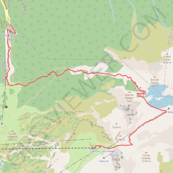 Trace GPS Croix de Chamrousse par les Lacs Roberts, itinéraire, parcours