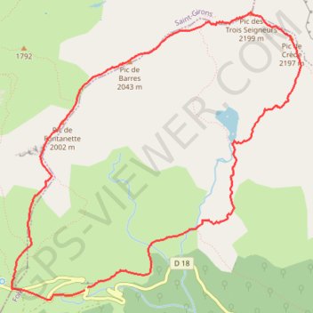 Trace GPS Étang d'Arbu - Pic des Trois Seigneurs, itinéraire, parcours