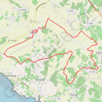 Trace GPS Arces sur Gironde, itinéraire, parcours