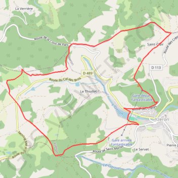 Trace GPS Yzeron - Tour des Brosses, itinéraire, parcours