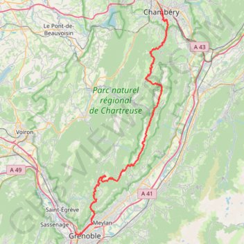 Trace GPS Traversée de la Chartreuse par Chamechaude, itinéraire, parcours