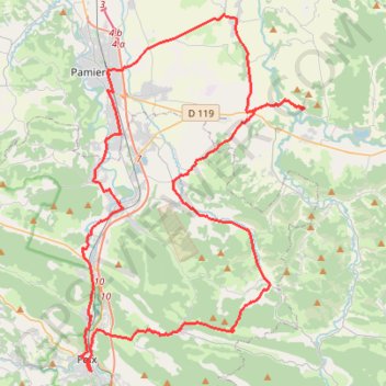 Trace GPS Vals en plaine de Pamiers, itinéraire, parcours