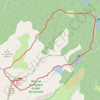 Trace GPS Le Roc Blanc et Étang du Laurenti, itinéraire, parcours