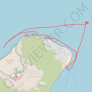 Trace GPS Terdav - Eoliennes - J5 - Tour de Stromboli en bateau, itinéraire, parcours