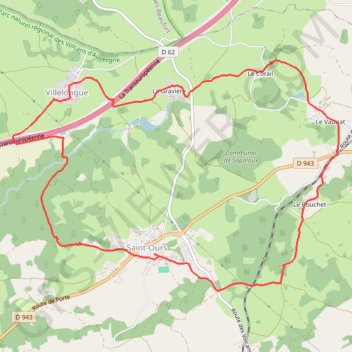 Trace GPS Saint-Ours-les-Roches, itinéraire, parcours
